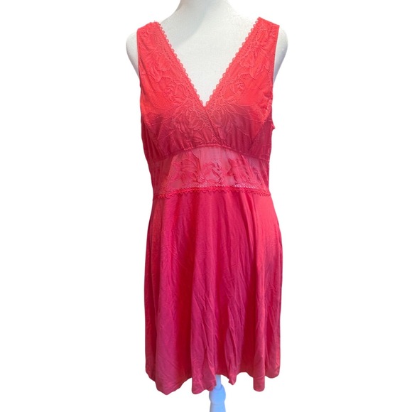 Soma Intimates Other - Soma Cool Nights Lace Bodice Chemise Hearts Desire Pink Red L 570317566 NEW